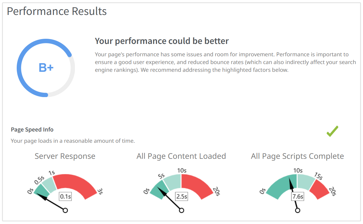 Sidehastighedsresultater